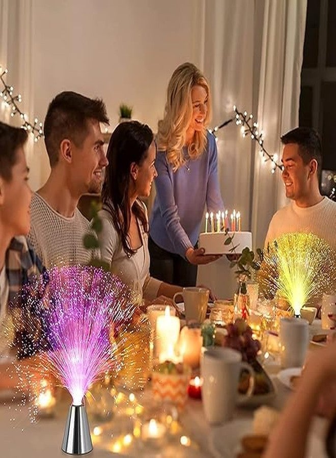 ABUDIT 1 PCS Fiber Optic LAMP Mood Novelty Lamps Lighting Glacier Lite with Color-Changing Crystals Base Fiber Optic Fountain Night Light Calming Lamp Christmas - Image 4