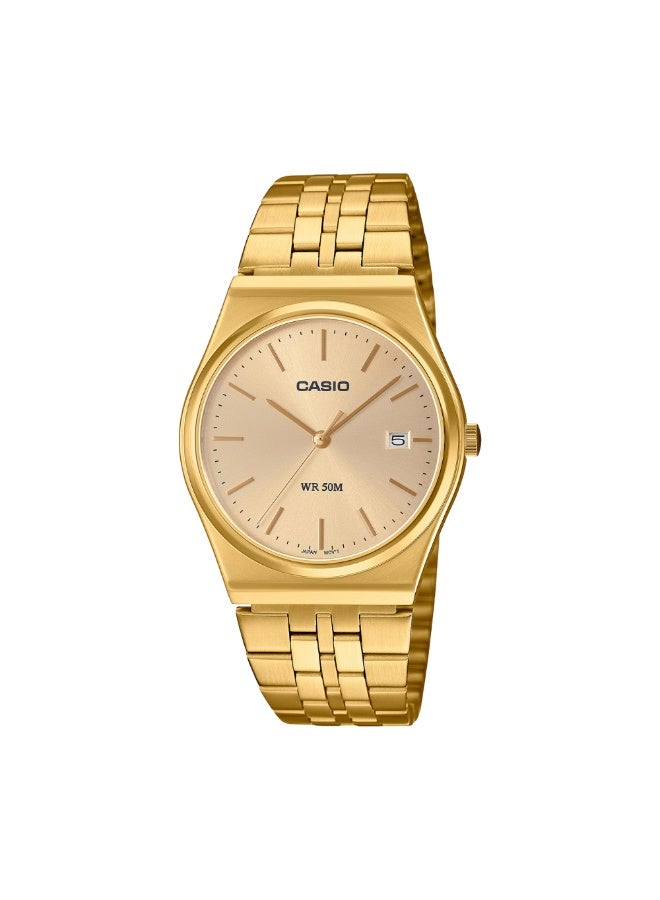 Casio MTP-B145G-9AVDF Men’s Analog Watch – Gold Dial, Gold Stainless-Steel Bracelet, Slim Minimalist Design - Image 1