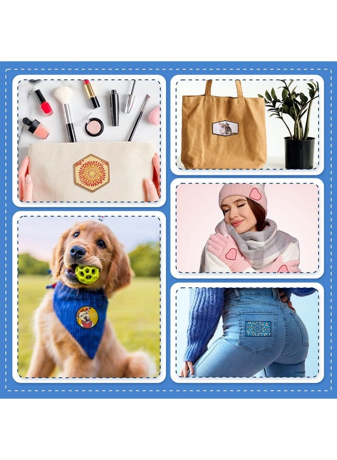 Juinte 140 Pieces Sublimation Patches Blank Hat Patches Sublimation Patches Blank for Hats Hat Patches Blank Patches for Clothes Hat Dress Patch (Black, Blue, Red, Khaki) - Image 4