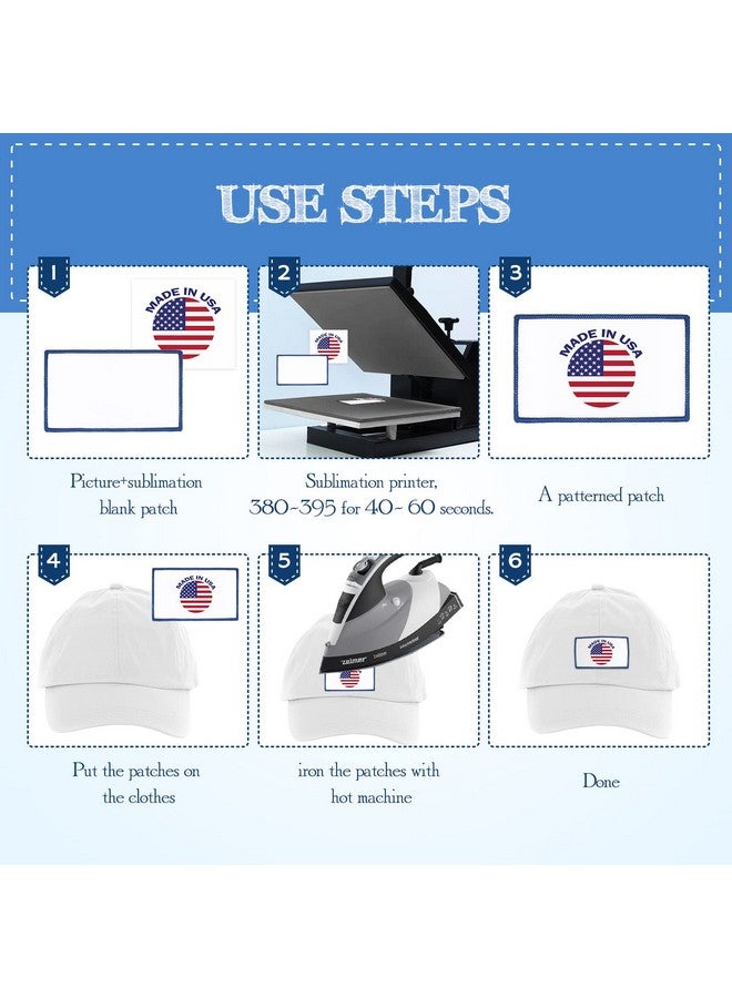 Juinte 140 Pieces Sublimation Patches Blank Hat Patches Sublimation Patches Blank for Hats Hat Patches Blank Patches for Clothes Hat Dress Patch (Black, Blue, Red, Khaki) - Image 2