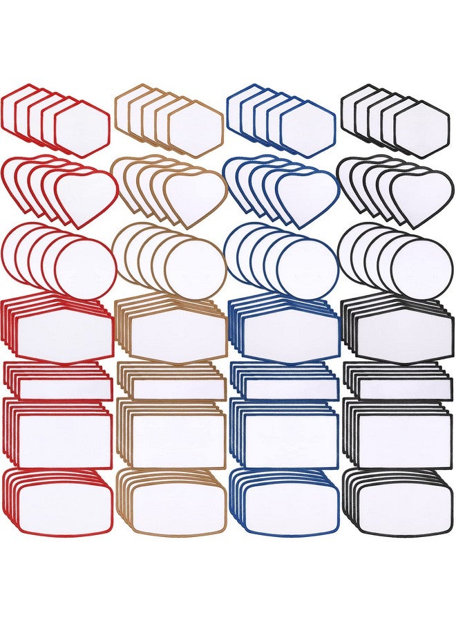 Juinte 140 Pieces Sublimation Patches Blank Hat Patches Sublimation Patches Blank for Hats Hat Patches Blank Patches for Clothes Hat Dress Patch (Black, Blue, Red, Khaki) - Image 1