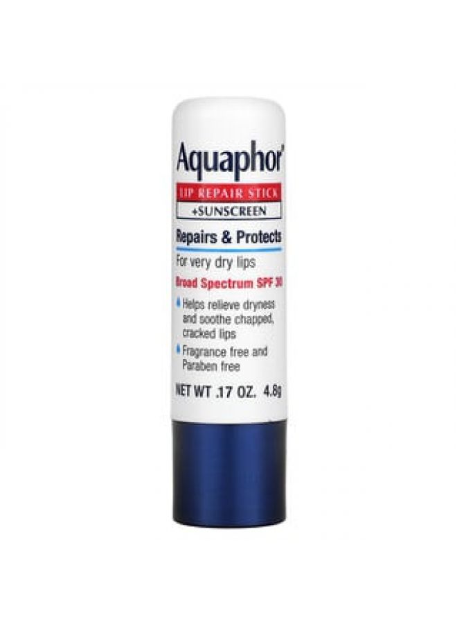 Aquaphor مرطب الشفاه Aquaphor + واقي من الشمس SPF 30 خالٍ من العطور 0.17 أونصة 4.8 جم - Image 2
