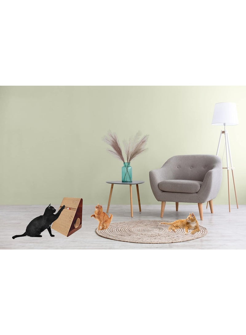 NNC PETS Cat scratcher with Interactive Bell ball toy, Cat tunnel, Catnip, and Durable corrugated cardboard, Wear-resistant cat scratching board for indoor cats & kittens, 37 cm (Chocolate) - Image 3