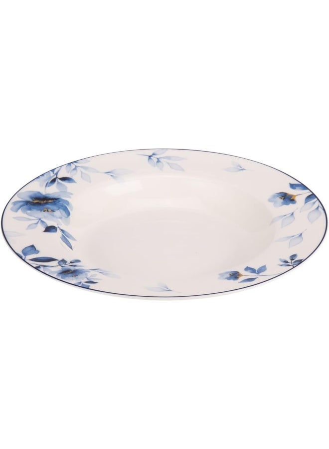 AKDC Orchid Ceramic Plate 22Cm X 22Cm X 3Cm White And Blue - Image 1