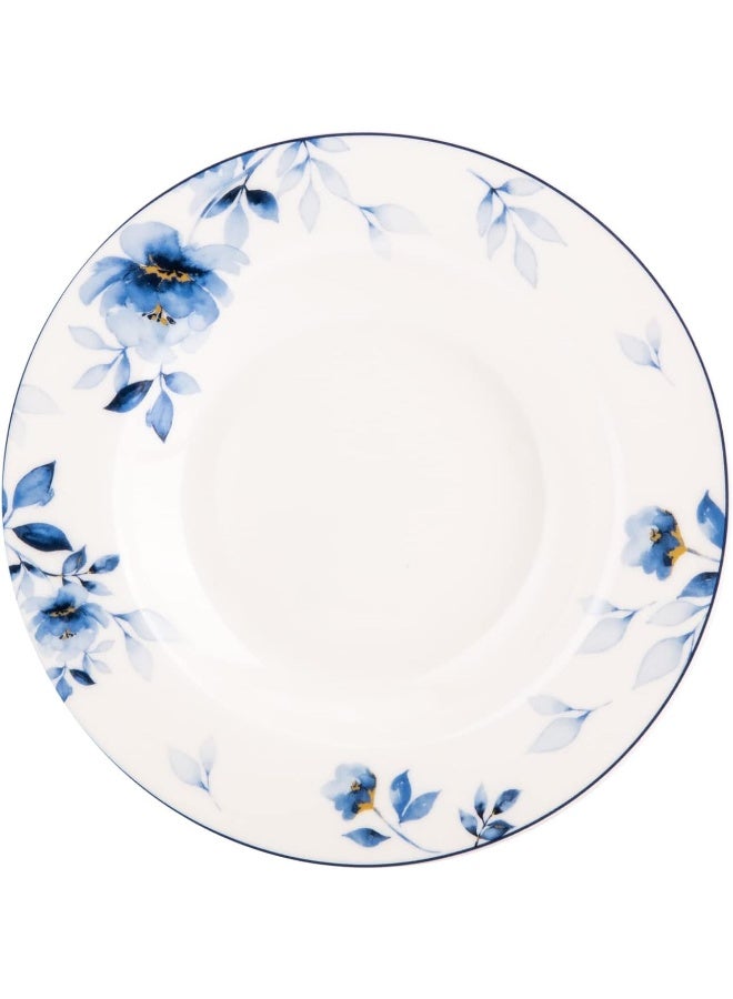 AKDC Orchid Ceramic Plate 22Cm X 22Cm X 3Cm White And Blue - Image 3