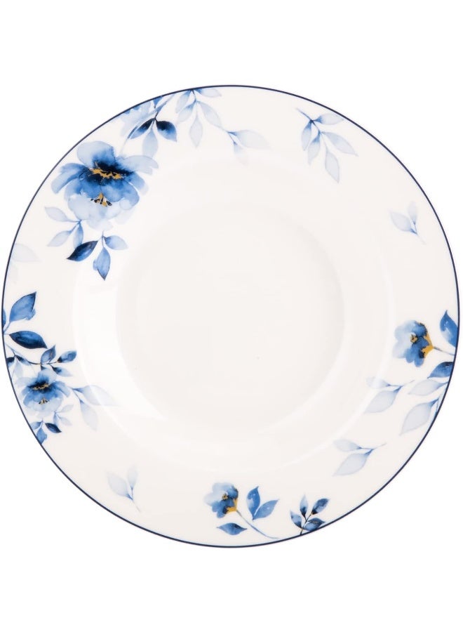 AKDC Orchid Ceramic Plate 22Cm X 22Cm X 3Cm White And Blue - Image 2