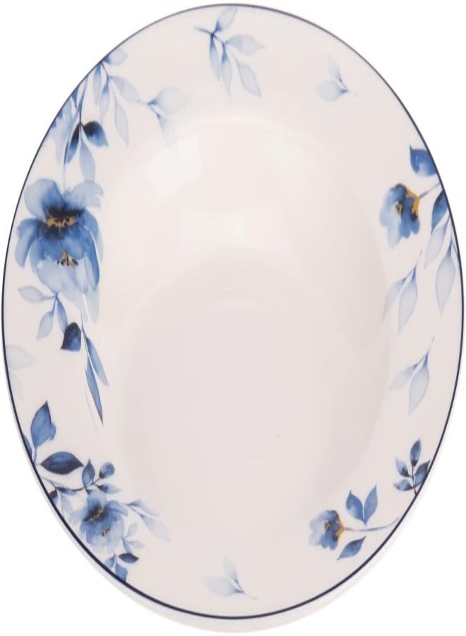 AKDC Orchid Ceramic Plate 22Cm X 22Cm X 3Cm White And Blue - Image 4
