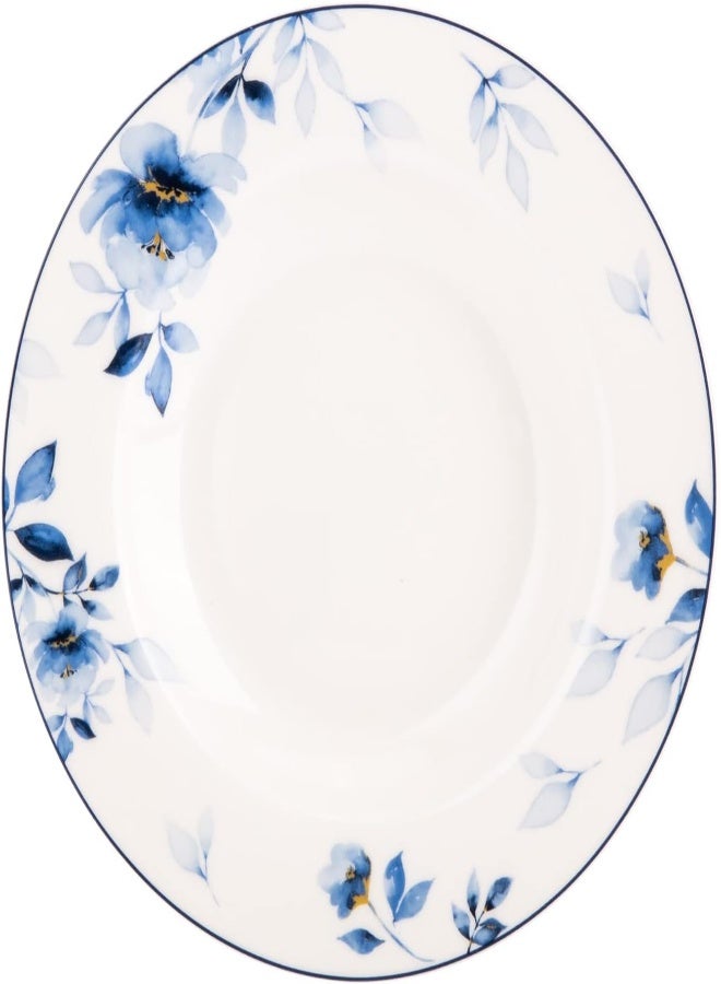 AKDC Orchid Ceramic Plate 22Cm X 22Cm X 3Cm White And Blue - Image 5