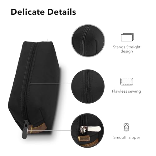 ls lapster Lapster Microfiber PU Leather Sleeve Bag Pouch for MacBook pro Charger and Wireless Mouse Storage Laptop Adapter USB Cable Multi Bag for MacBook air Charger -Black - Image 5