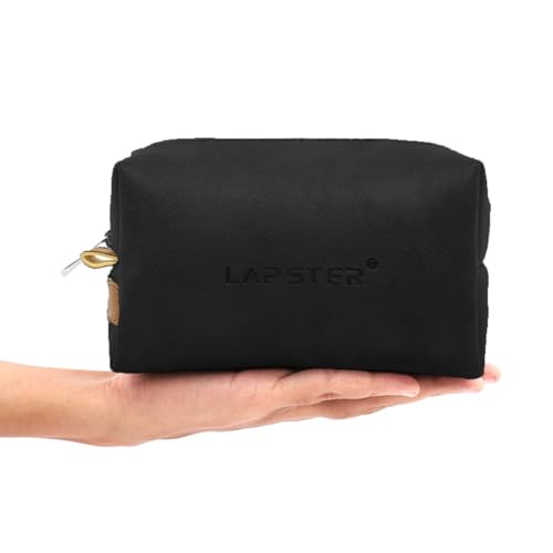 ls lapster Lapster Microfiber PU Leather Sleeve Bag Pouch for MacBook pro Charger and Wireless Mouse Storage Laptop Adapter USB Cable Multi Bag for MacBook air Charger -Black - Image 3