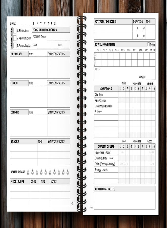 OptiLiving Publishing Low FODMAP Food Journal - For IBS, Crohn’s, Colitis, SIBO & Other GI Issues | A5 Spiral Bound - Image 3