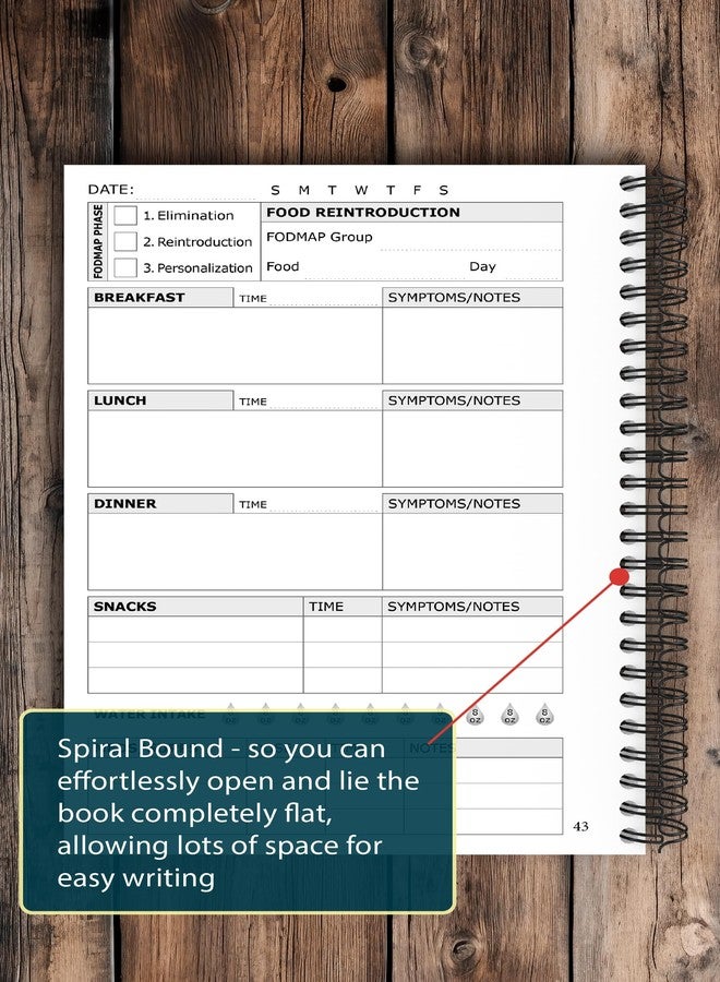 OptiLiving Publishing Low FODMAP Food Journal - For IBS, Crohn’s, Colitis, SIBO & Other GI Issues | A5 Spiral Bound - Image 4