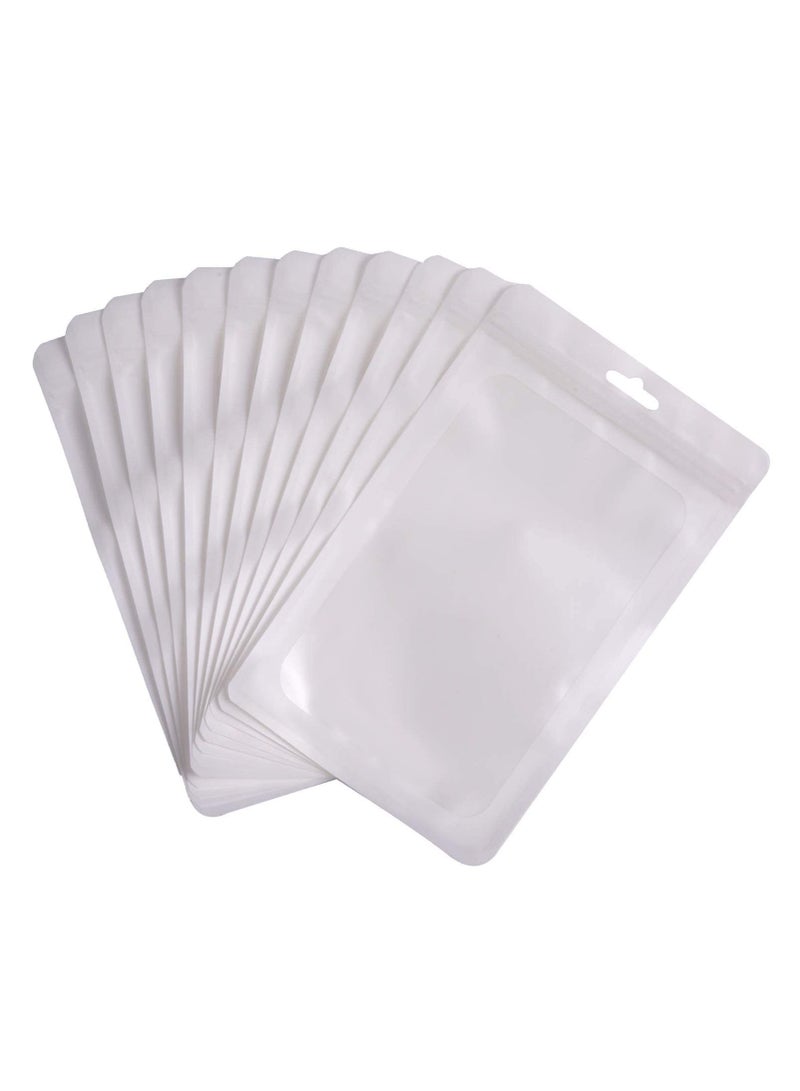 Excefore 100 Pieces Of Food Storage Bag, Resealable Polyester Film Bag, Odor Protection Bag With Zipper And Transparent Window Packaging For Sealing Storage Supplies (White) - Image 1