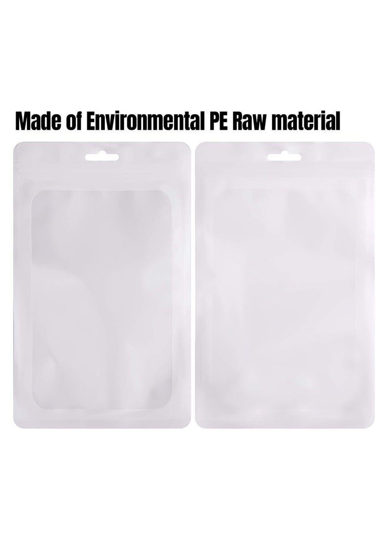 Excefore 100 Pieces Of Food Storage Bag, Resealable Polyester Film Bag, Odor Protection Bag With Zipper And Transparent Window Packaging For Sealing Storage Supplies (White) - Image 2