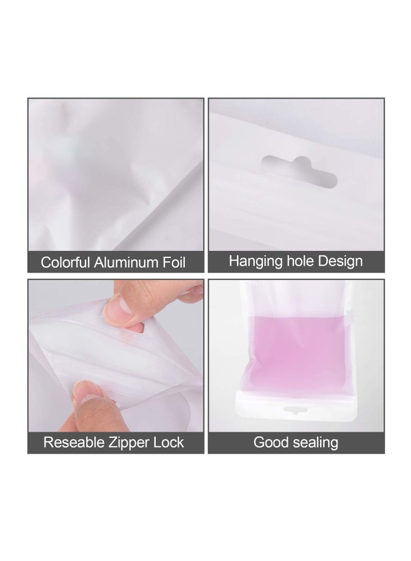 Excefore 100 Pieces Of Food Storage Bag, Resealable Polyester Film Bag, Odor Protection Bag With Zipper And Transparent Window Packaging For Sealing Storage Supplies (White) - Image 4