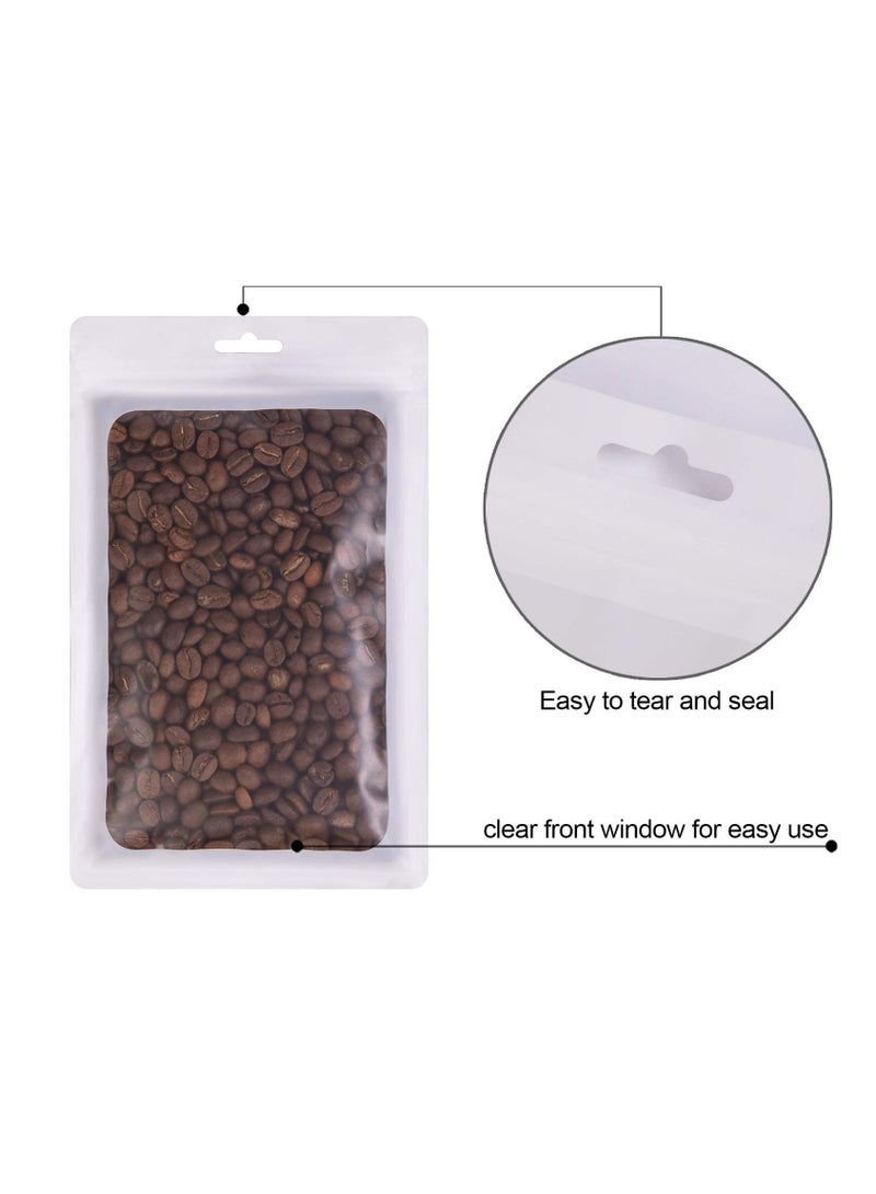 Excefore 100 Pieces Of Food Storage Bag, Resealable Polyester Film Bag, Odor Protection Bag With Zipper And Transparent Window Packaging For Sealing Storage Supplies (White) - Image 3