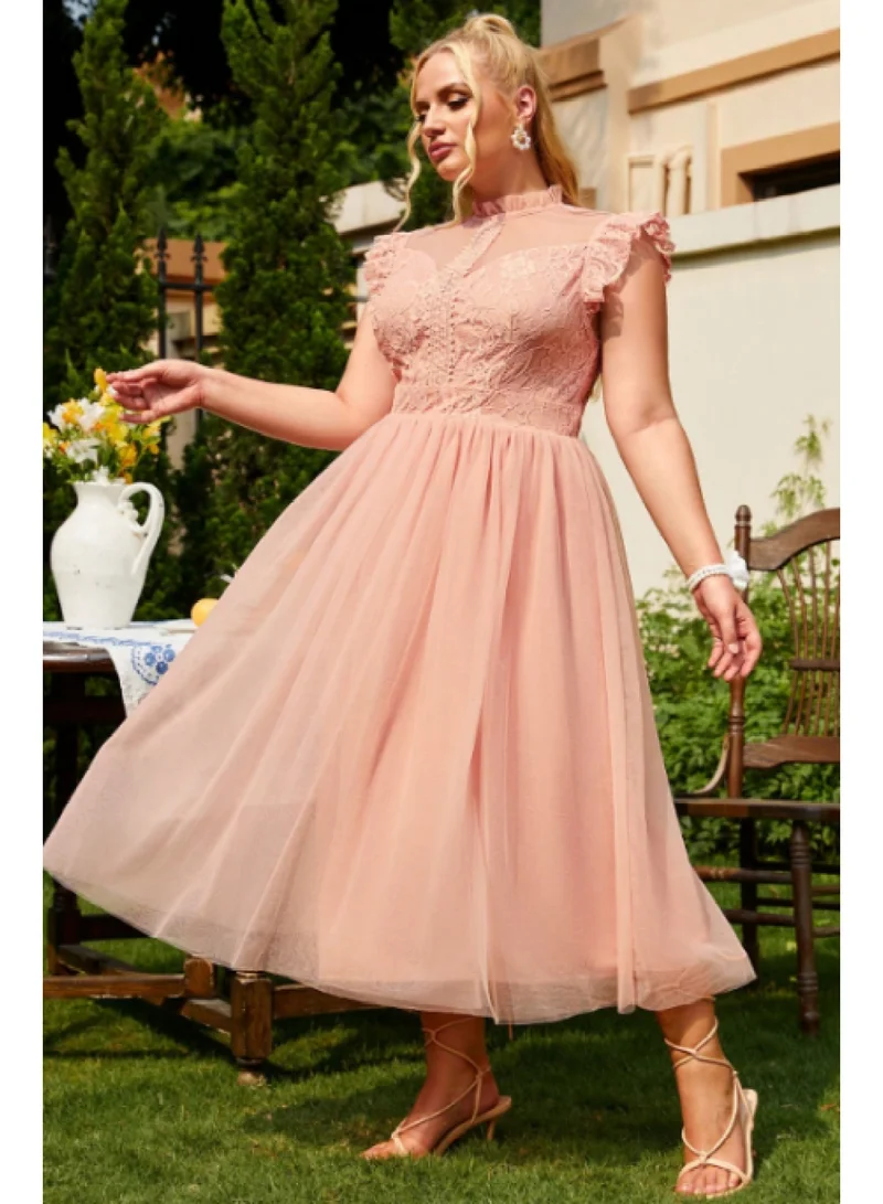 SIMPLEE Oversized women's dress suitable for curvy women's flowing skirt