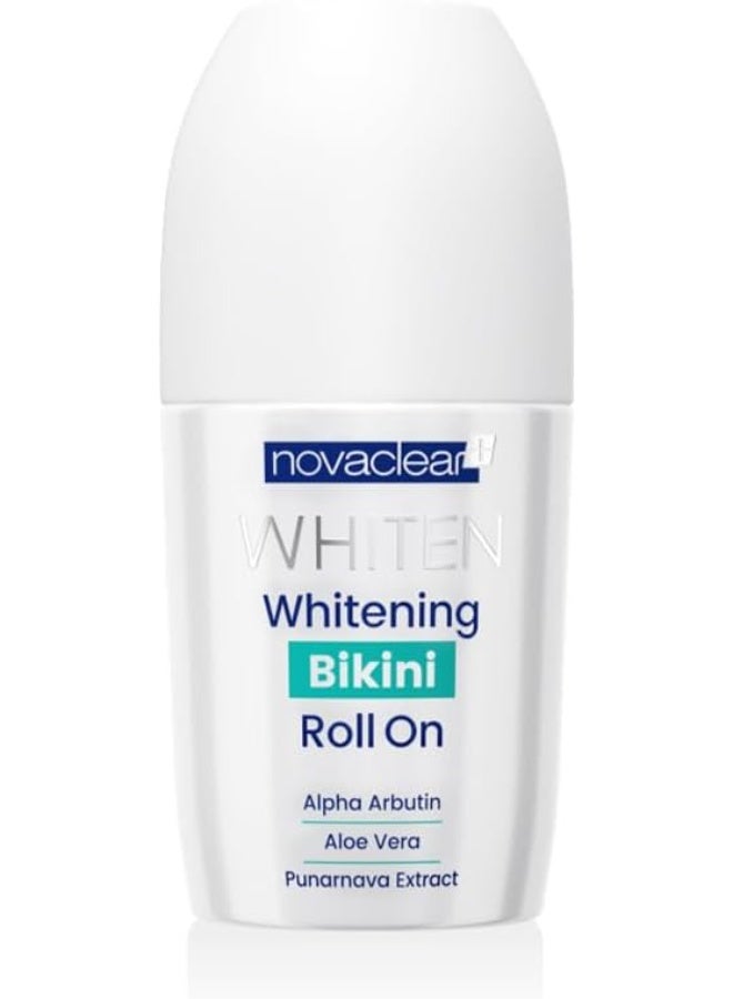 Novaclear Whitening Bikini Roll-On – Brightening Deodorant for Dark Spots with Alpha Arbutin & Aloe Vera – 50 ML - Image 1