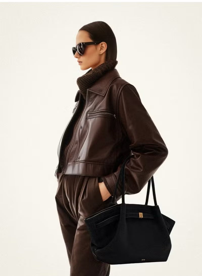 JW PEI PEI Hana Imitation Suede Tote bag black - Image 3