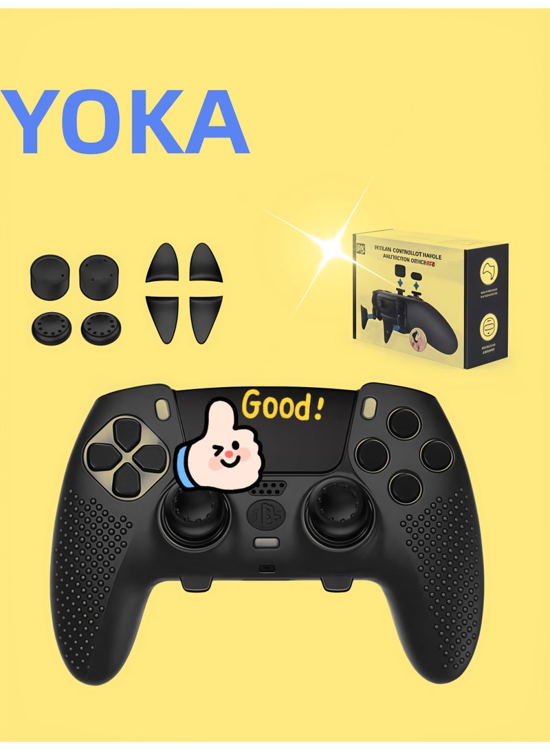 YOKA PS5 Edge Controller Cover, Protective Case for Playstation 5 Edge Controller, PS5 Controller Skin for Playstation 5 DualSense Wireless Edge Controller with 4PCS Thumb Grip Caps+L2 R2 Trigger Extender - Image 1