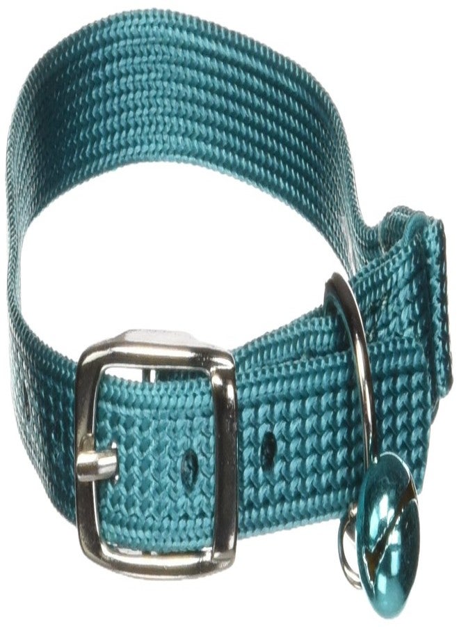 Hamilton Safety Cat Collar with Bell, Fish Squiggle Pattern, 3/8-Inch by 12-Inch, Teal - Image 2
