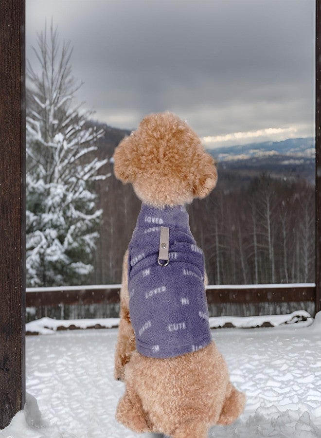 Rbenxia 4 Buffalo Plaid Dog Sweaters with Leash Ring Soft Fleece Vest Warm Puppy Pullover Jacket Cat Pets Winter Outfits (Blue-Gray, Black-White, Camouflage, Gray Letters, Large) - Image 4