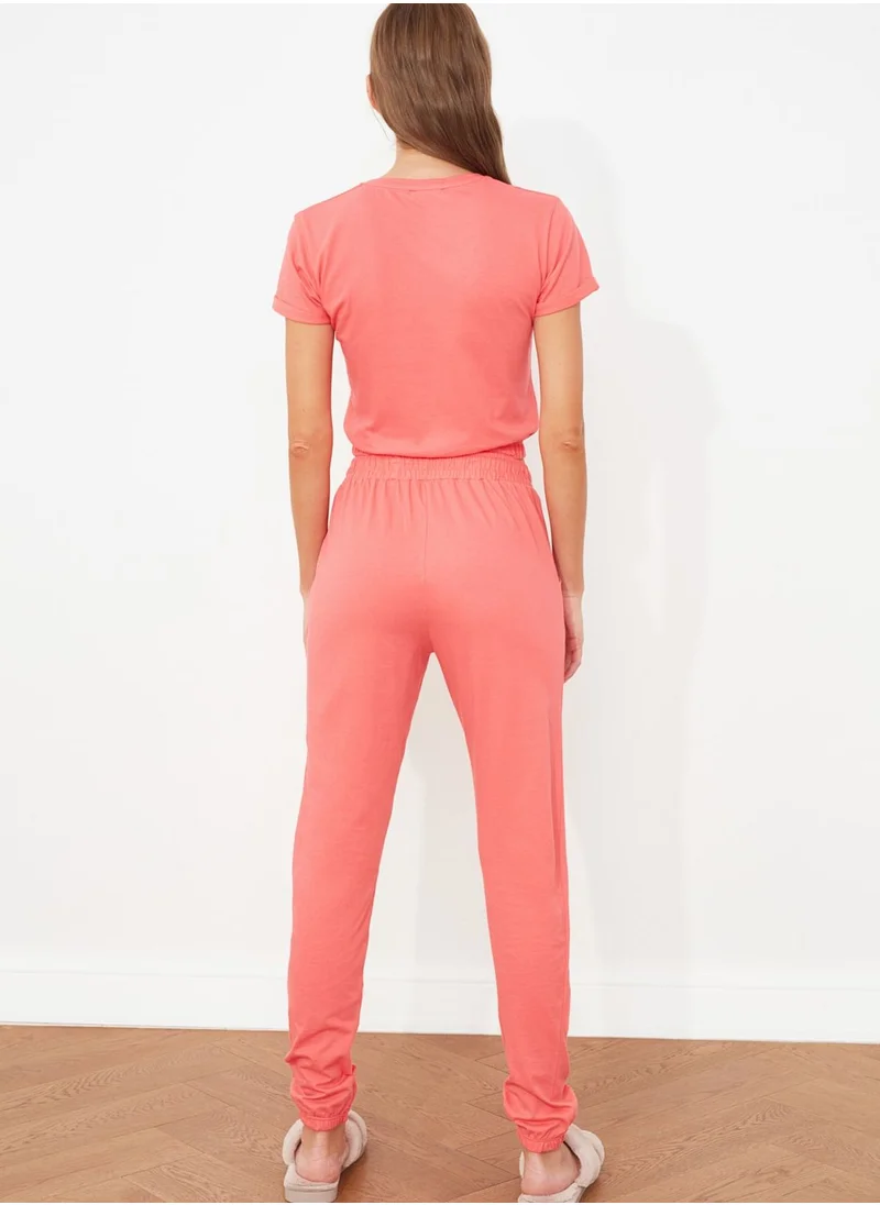 trendyol Printed Knitted Pajama Set