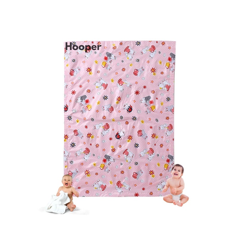 Hooper Water Proof Bed Protector for Baby Urine - Plastic Sheet for Bed Wetting -Thin, Soft, Easy to Fold & Carry, Large Size, 1 Piece, Assorted Trendy Prints, Design2 - Image 1