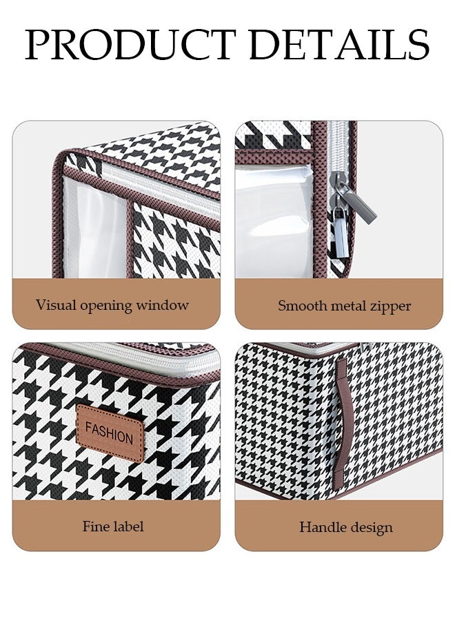 DUNISO 2 Pack Storage Bags Set Large Blanket Clothes Organization And Storage Containers For Comforters, Bedding, Foldable Organizer With Handle, Clear Window, Sturdy Zippers, (55*40*25cm) - Image 5