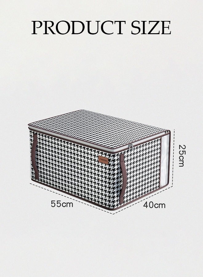 DUNISO 2 Pack Storage Bags Set Large Blanket Clothes Organization And Storage Containers For Comforters, Bedding, Foldable Organizer With Handle, Clear Window, Sturdy Zippers, (55*40*25cm) - Image 4