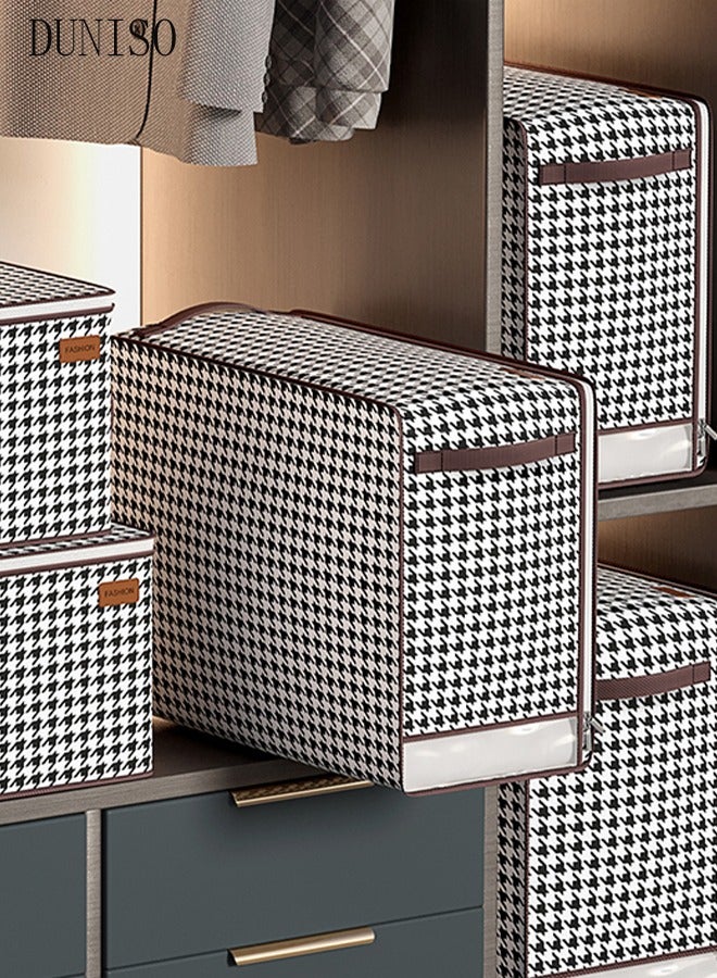 DUNISO 2 Pack Storage Bags Set Large Blanket Clothes Organization And Storage Containers For Comforters, Bedding, Foldable Organizer With Handle, Clear Window, Sturdy Zippers, (55*40*25cm) - Image 2