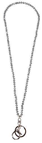 SPUNKYsoul Pretty Cute Colored Necklace Beaded Lanyard for id badge key keychain with Beads for Women and Teachers (Silver Shimmer Symphony) - Image 3