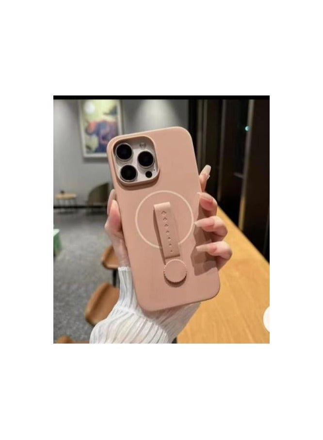 جراب هاتف من السيليكون لهاتف iPhone 15pro مع شريط دوار 360 درجة وغطاء مغناطيسي لهاتف iPhone - Image 1