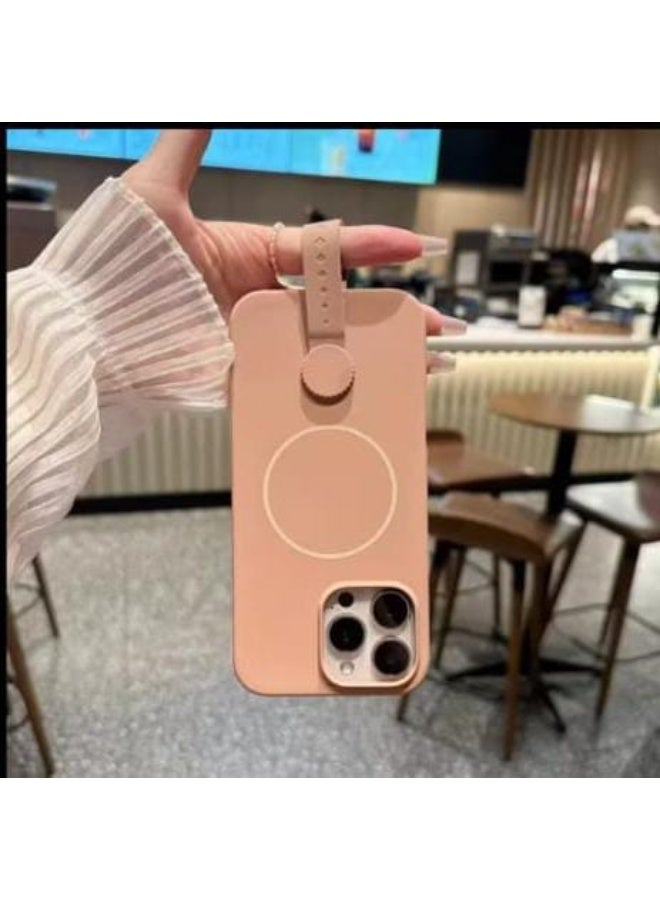 جراب هاتف من السيليكون لهاتف iPhone 15pro مع شريط دوار 360 درجة وغطاء مغناطيسي لهاتف iPhone - Image 2