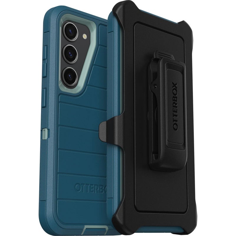 OtterBox Galaxy S23 (Only) - Defender Series Case - Manoeuvre (Blue), Rugged & Durable - with Port Protection - Includes Holster Clip Kickstand - Microbial Defense Protection - Non-Retail Packaging - Image 1