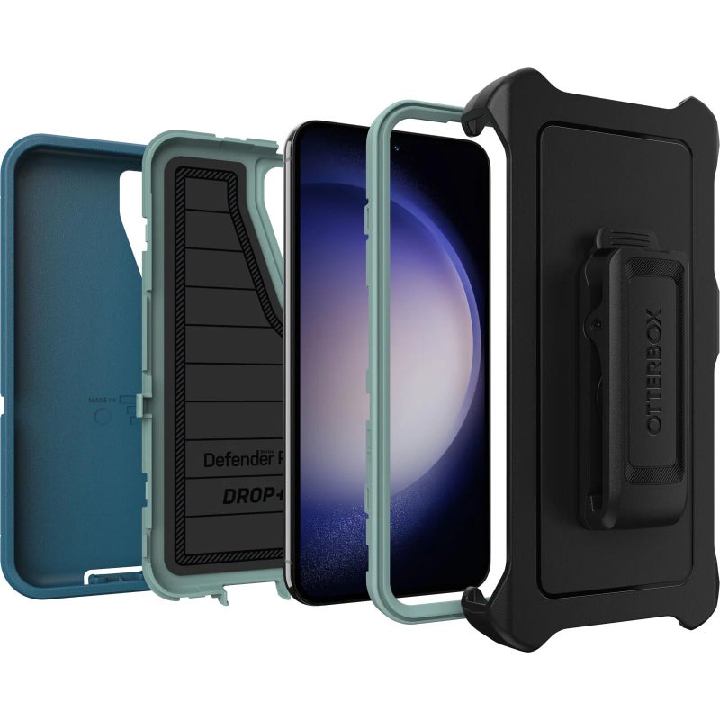OtterBox Galaxy S23 (Only) - Defender Series Case - Manoeuvre (Blue), Rugged & Durable - with Port Protection - Includes Holster Clip Kickstand - Microbial Defense Protection - Non-Retail Packaging - Image 5