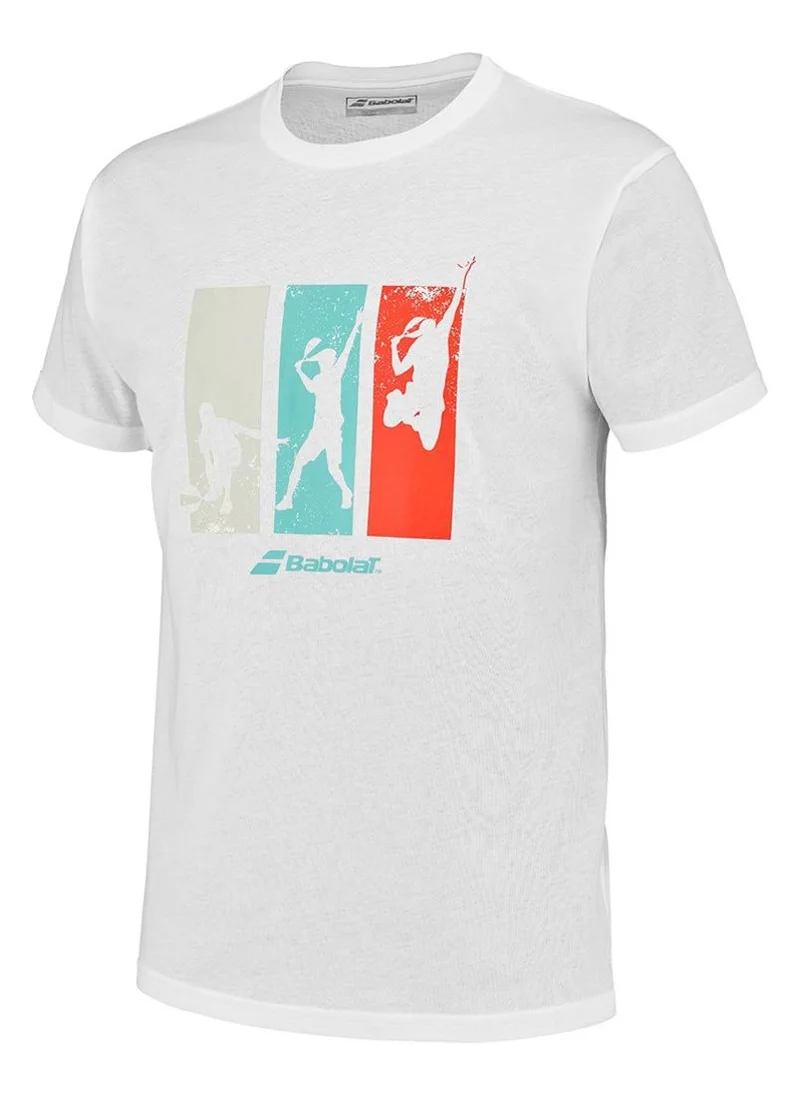 بابولات Babolat Padel Tshirt Padel-6Ms23441-1000, Color - White, (French Brand)