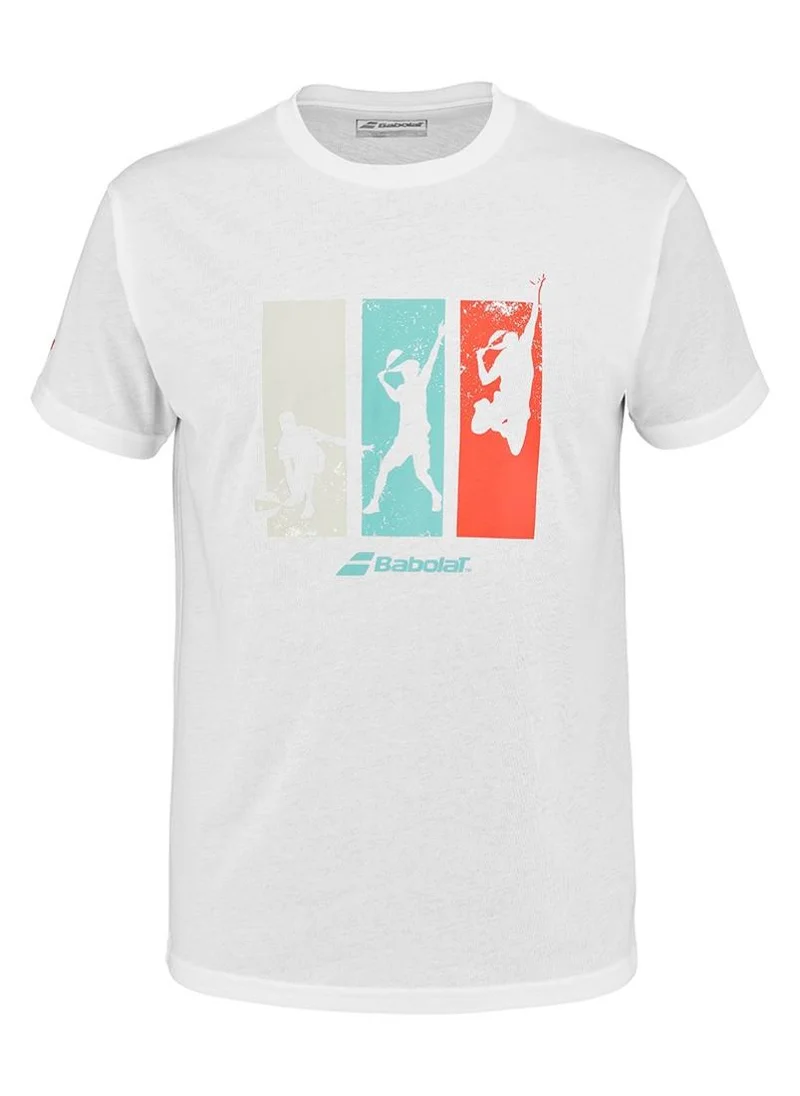 بابولات Babolat Padel Tshirt Padel-6Ms23441-1000, Color - White, (French Brand)