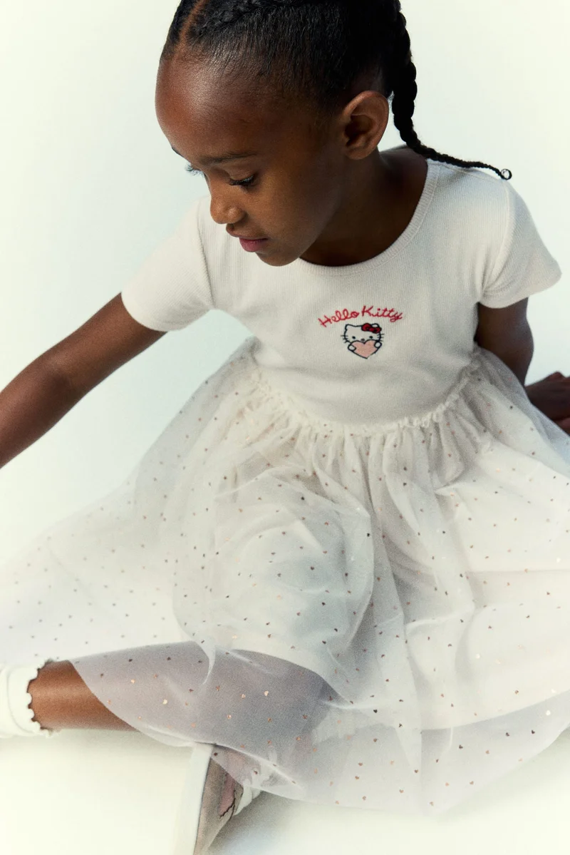 H&M Motif-detail tulle skirt dress