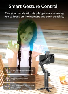 AOCHUAN Smart XE AI Gimbal Stabilizer for iPhone Android with 7.0 Anti-Shake AI Tracking Sensor & Focus Wheel for Video Recording  - Image 4