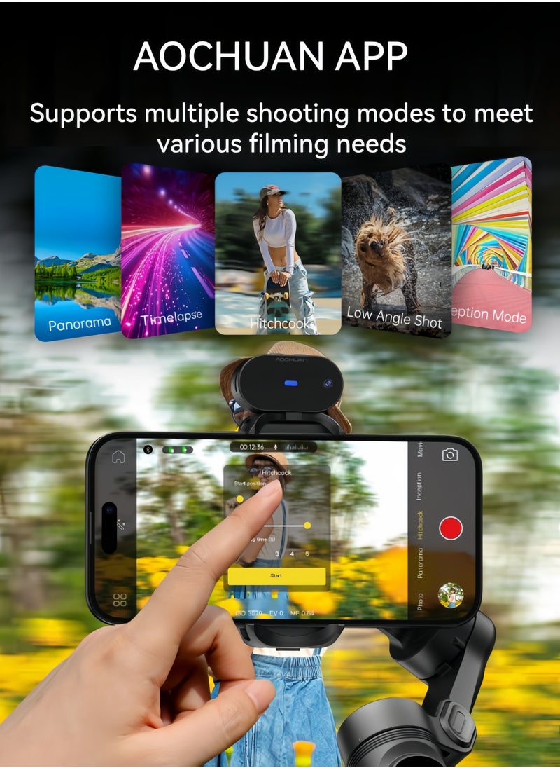 AOCHUAN - Smart XE AI Gimbal Stabilizer for iPhone Android with 7.0 Anti-Shake AI Tracking Sensor & Focus Wheel for Video Recording - Image 1