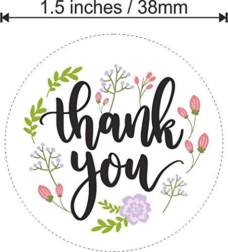 Edulearnable 2 inches Thank You Stickers Self Adhesive | Gloss Laminated | Round (5cm) Sticker for Small Business & Packaging (100nos) - Image 2