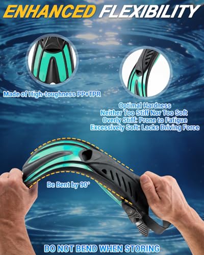 SACBOLA Diving fins Snorkeling Gear for Adults Snorkel fins Swim fins Open Adjustable Men Women Children Swim Flippers - Image 3