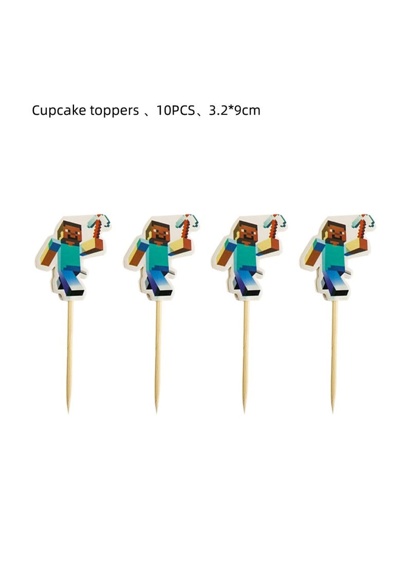 Generic - Minecraft Pixel Style Gamer Birthday Party Decorations Supplies 2 - Image 1