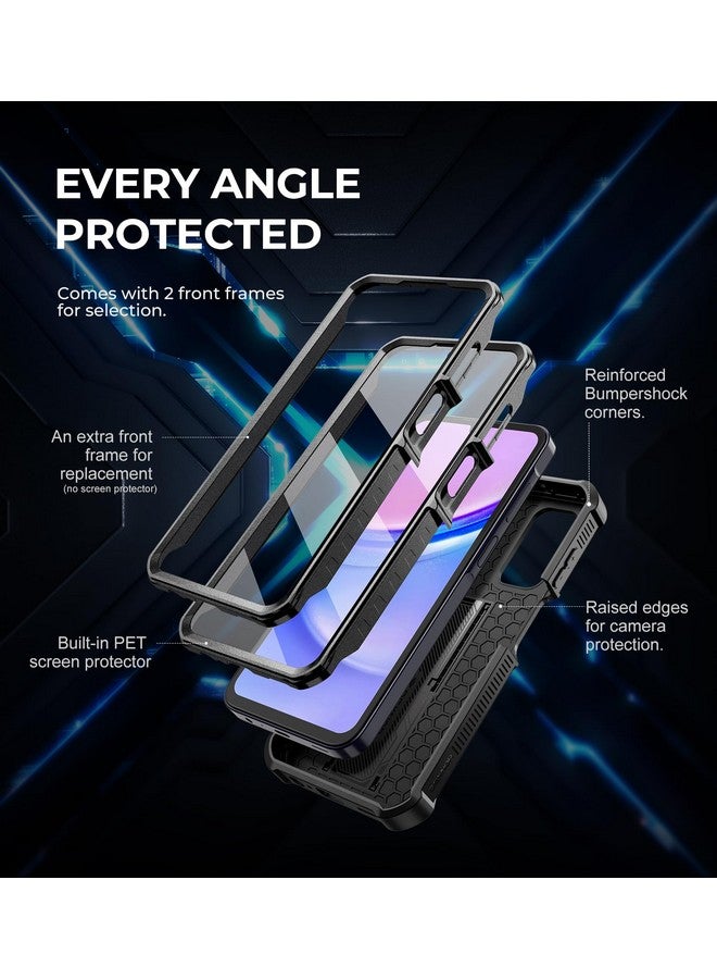 Dexnor Dexnor for Samsung Galaxy A15-5G Phone Case, [2 Front Frame] [Built-in Slide Camera Cover & Kickstand] Heavy Duty Military Grade Protection Shockproof Case with Screen Protector, 6.5 inch Black - Image 4