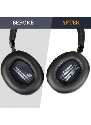 Replacement Ear Pads for JBL E65BTNC/Live 650BTNC/Live 770NC/Live 660NC/Duet NC Over-Ear Headphones, Earpads Cushions with Softer Leather, Noise Isolation Foam - Black - view 5