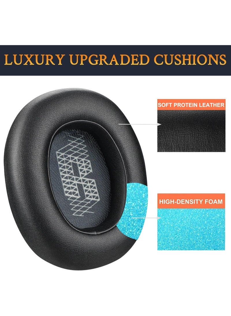 QIRG Replacement Ear Pads for JBL E65BTNC/Live 650BTNC/Live 770NC/Live 660NC/Duet NC Over-Ear Headphones, Earpads Cushions with Softer Leather, Noise Isolation Foam - Black - Image 4