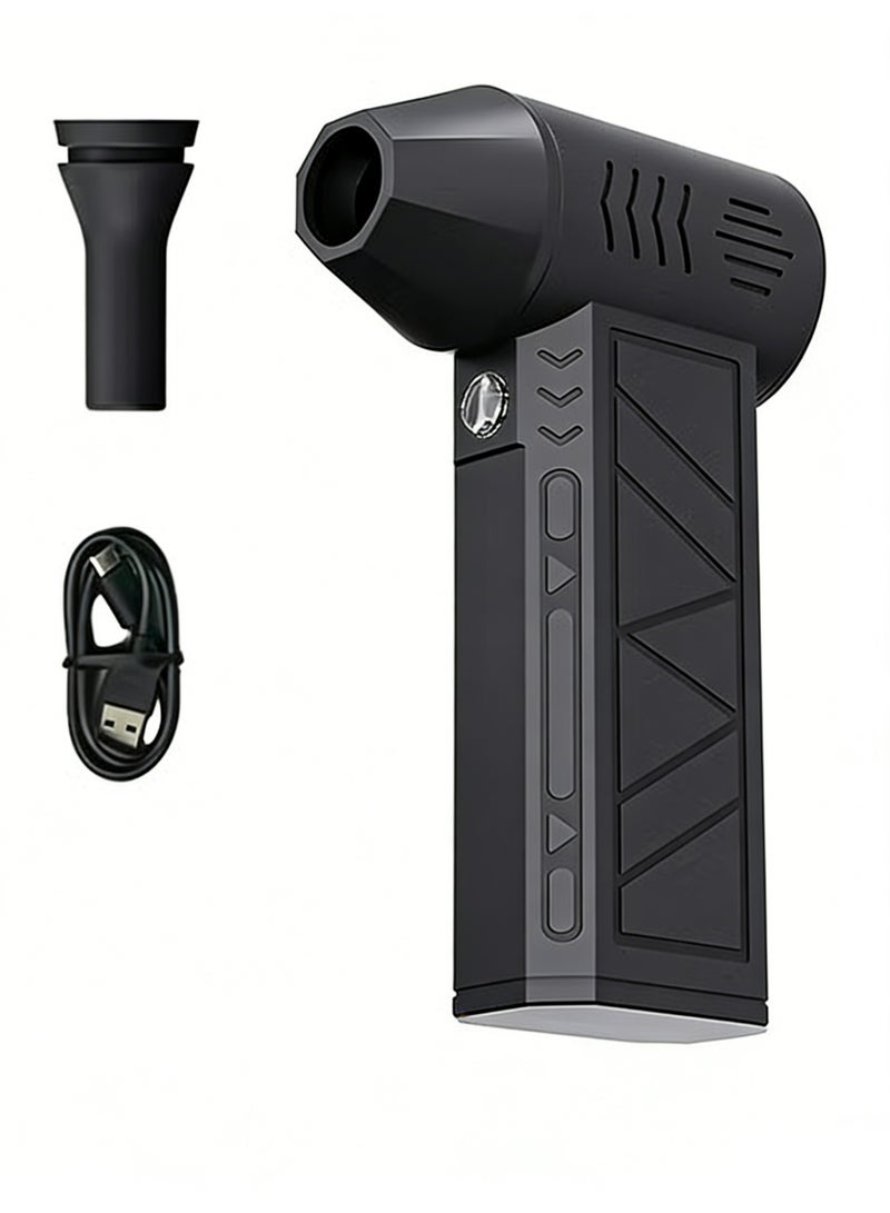 YelaJoy Cordless Handheld Powerful Blower, 80000 RPM Electronic Air Blower, Cordless Leaf Blower,  4-Speed Adjustable Turbo, Air Blower Jet Fan LED Turbo Blower Turbo Violent Brushless Fan Outdoor Portable Mini Handheld Drye (Black) - Image 1