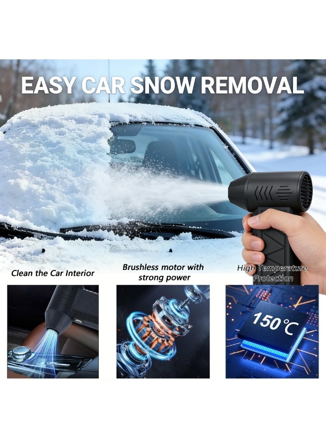 YelaJoy Cordless Handheld Powerful Blower, 80000 RPM Electronic Air Blower, Cordless Leaf Blower,  4-Speed Adjustable Turbo, Air Blower Jet Fan LED Turbo Blower Turbo Violent Brushless Fan Outdoor Portable Mini Handheld Drye (Black) - Image 2