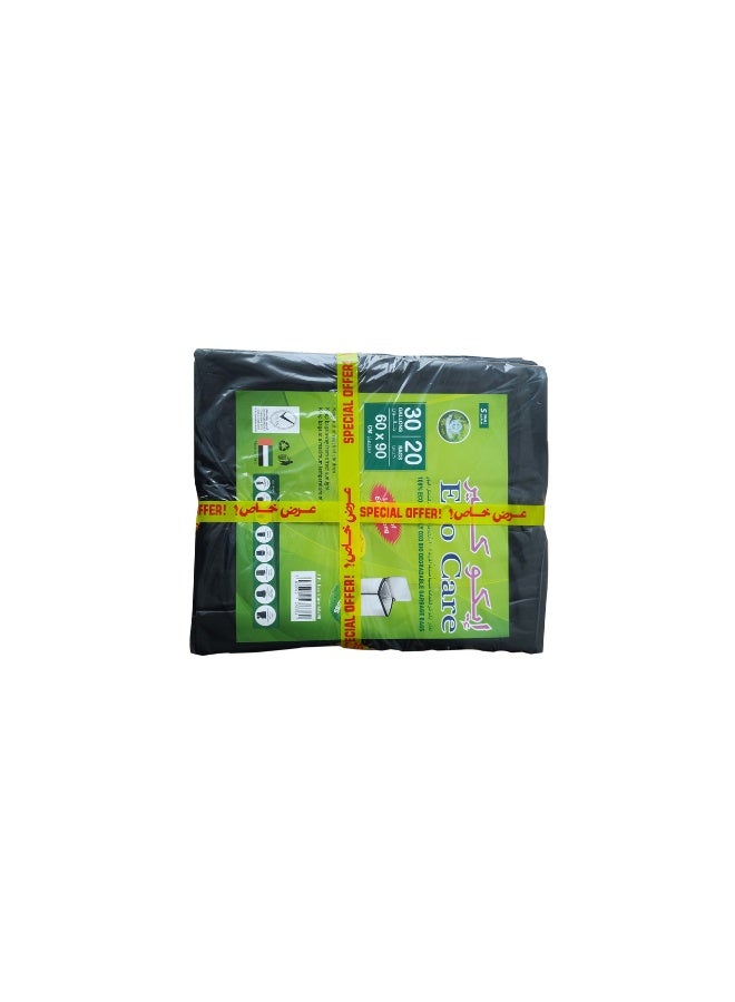 Eco Care Black Garbage Bag Sheet, 20s, 30 Gallon - 60x90x3